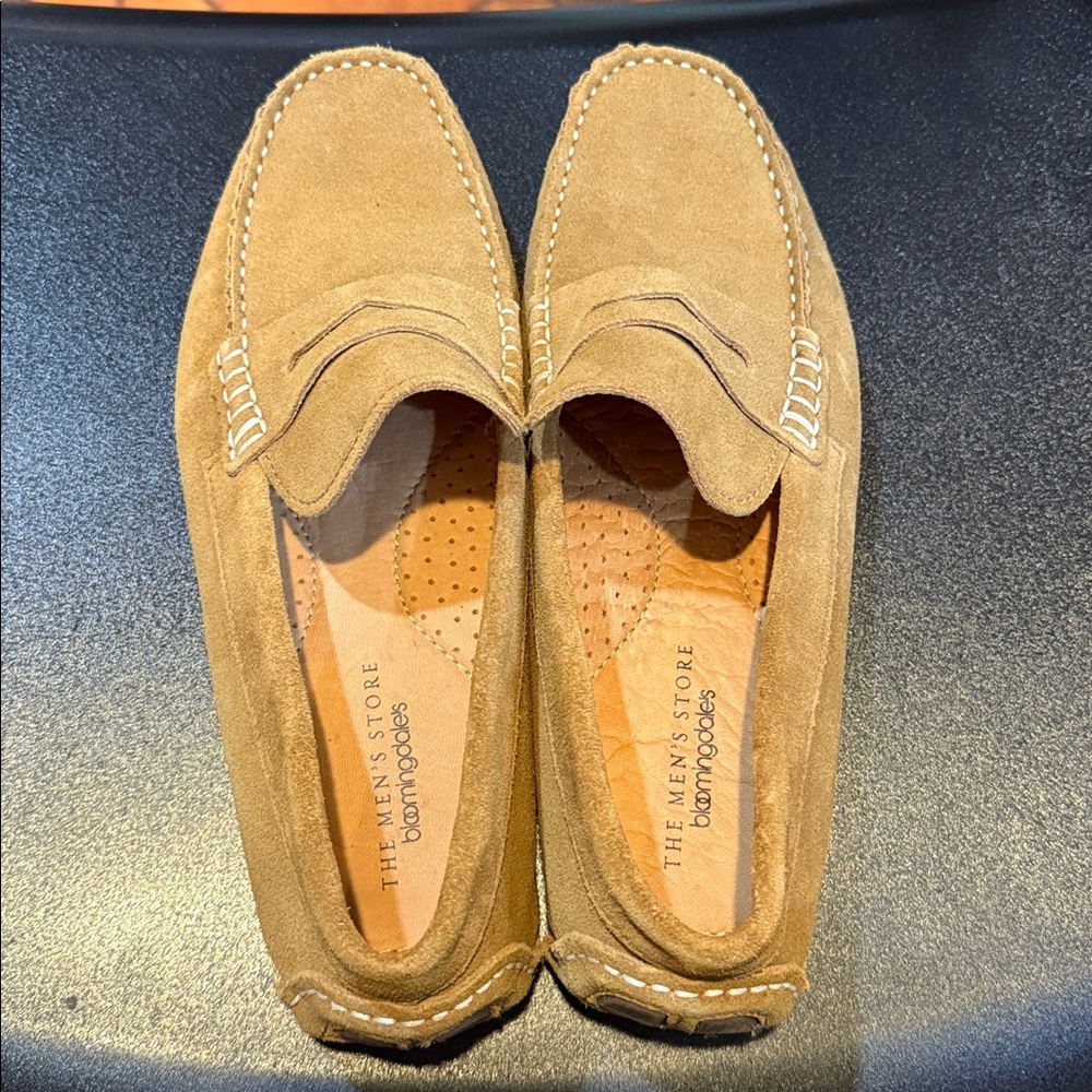 Bloomingdale's Tan Suede Loafers